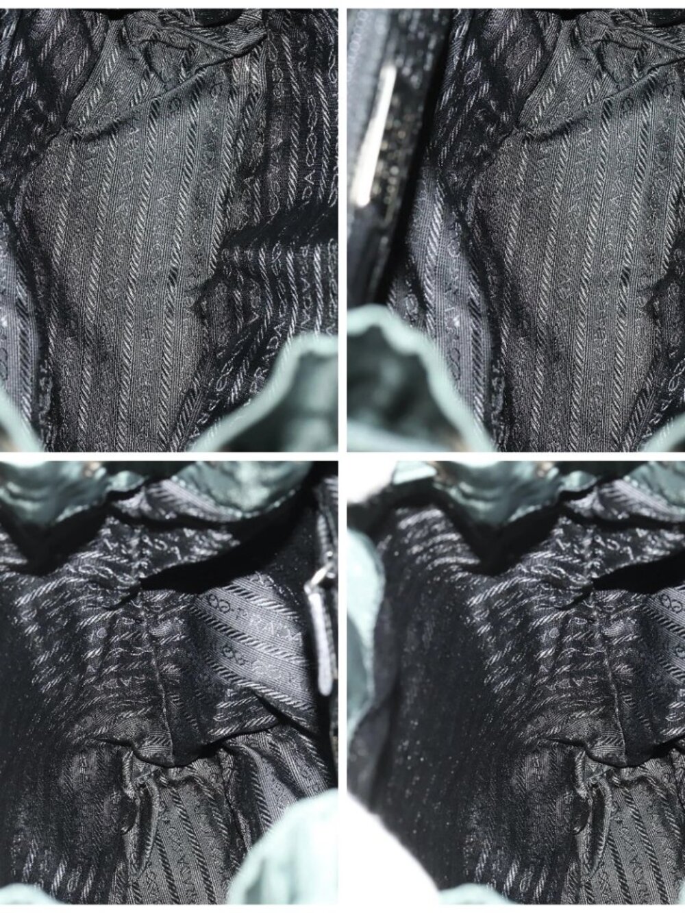 PRADA Backpack Nylon Green Silver Auth fm5140 - Picture 16 of 16